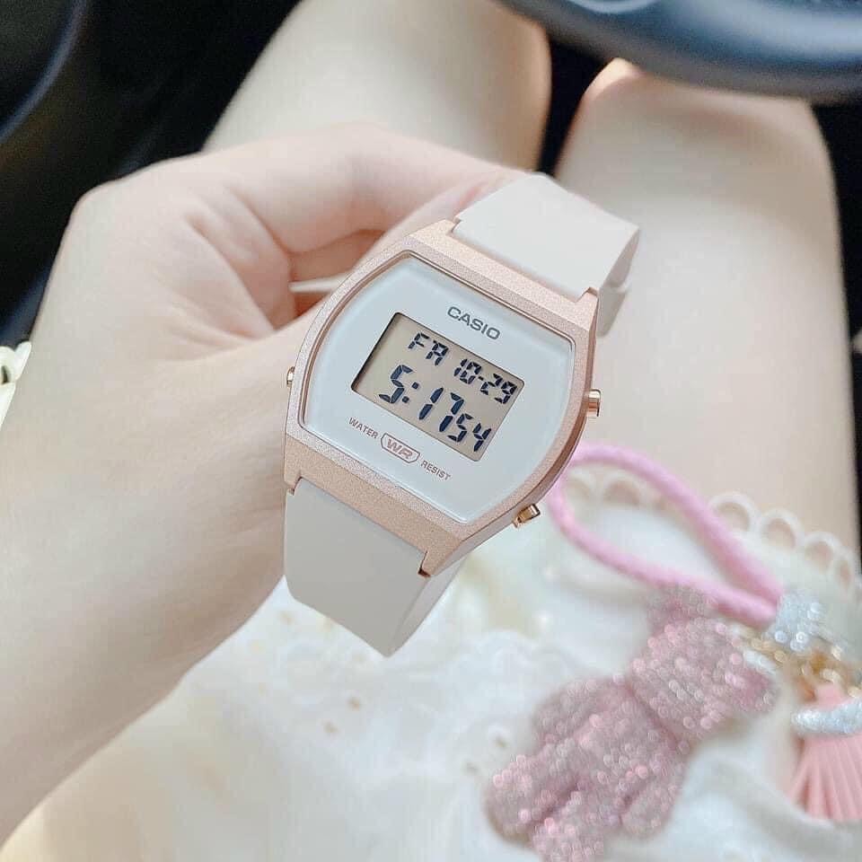 Đồng hồ nữ Casio dây nhựa đồng hồ điện tử LW-204-1A đeo tay mặt vuông đẹp chống nước siêu bền hàng cao cấp chính hãng