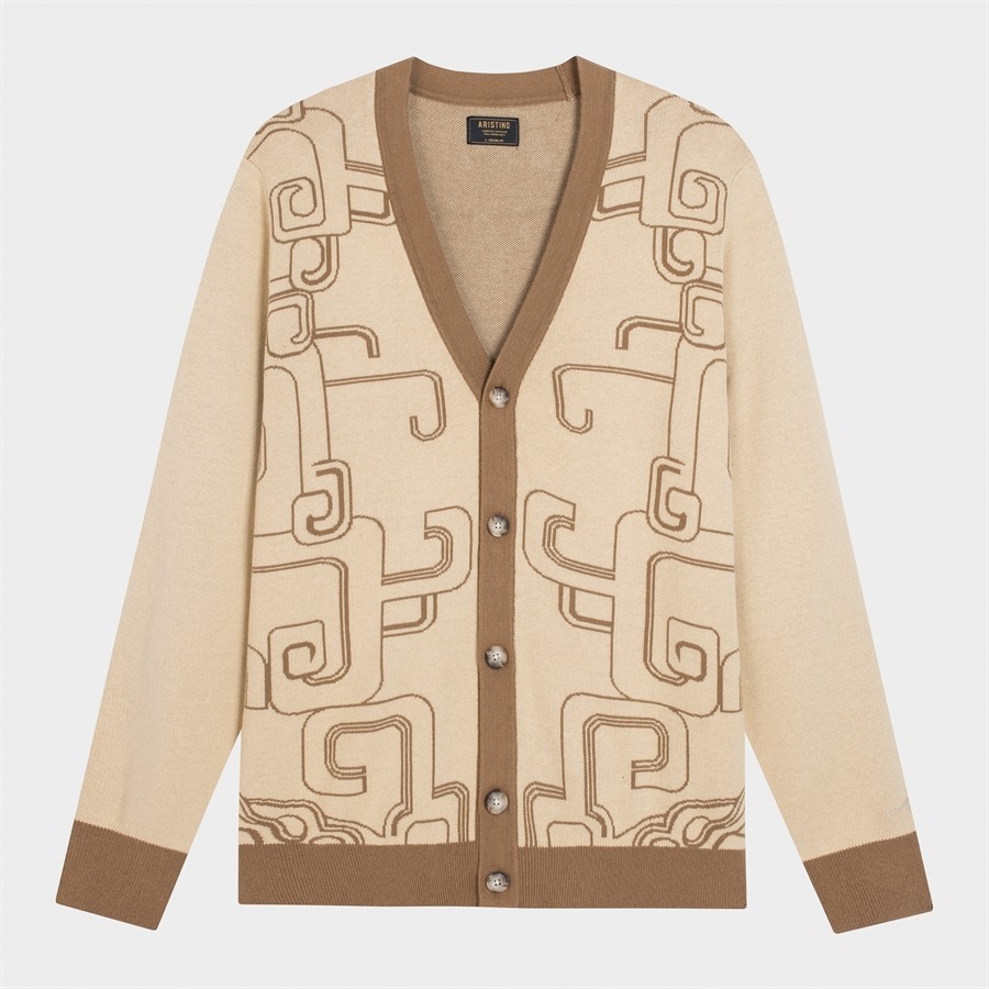 Áo len cardigan nam Aristino thiết kế cổ tròn, 2 màu cơ bản trẻ trung, chất không bai dão - AWOM02W3