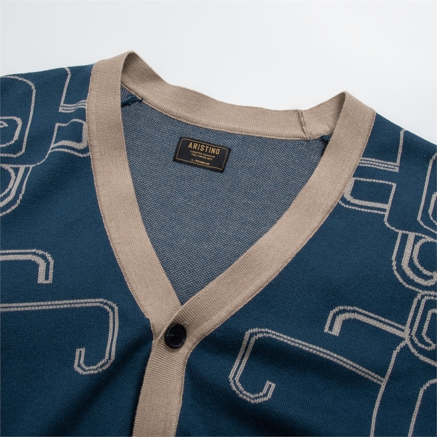 Áo len cardigan nam Aristino thiết kế cổ tròn, 2 màu cơ bản trẻ trung, chất không bai dão - AWOM02W3