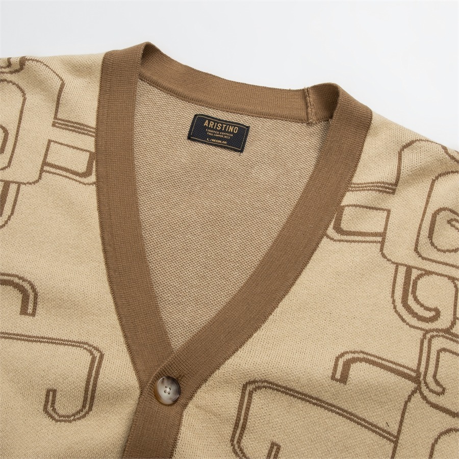 Áo len cardigan nam Aristino thiết kế cổ tròn, 2 màu cơ bản trẻ trung, chất không bai dão - AWOM02W3