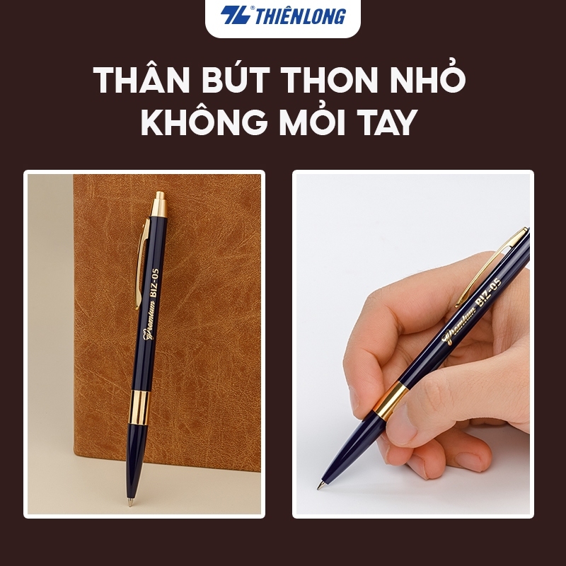 Bút bi cao cấp Bizner BIZ-05 - xanh, cán xanh nhạt, hộp 1