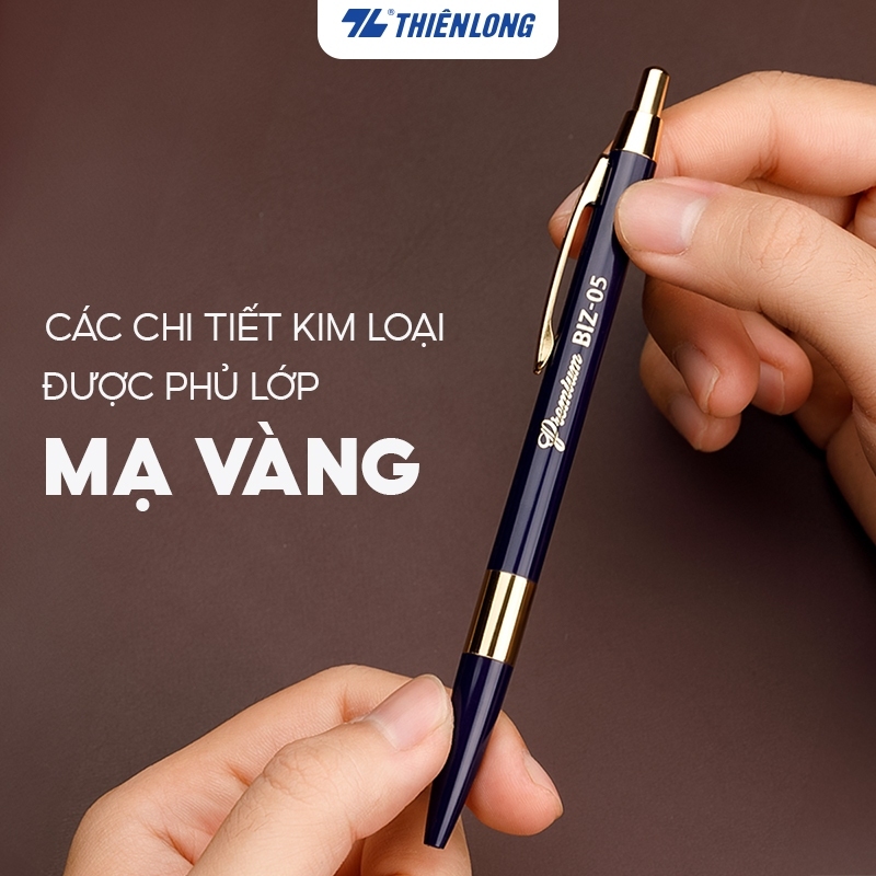 Bút bi cao cấp Bizner BIZ-05 - xanh, cán xanh nhạt, hộp 1