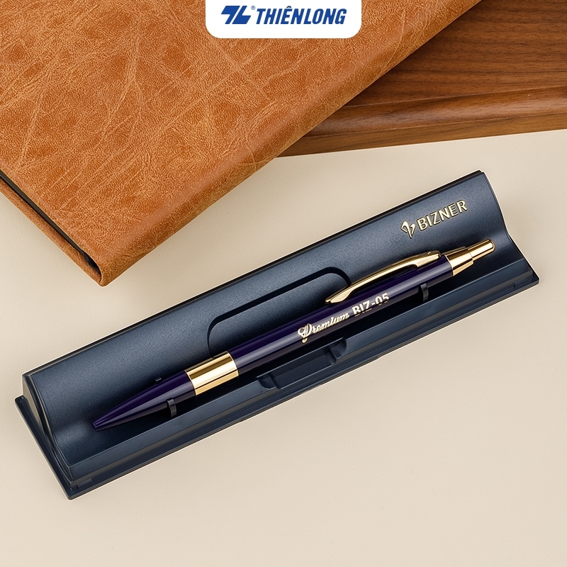 Bút bi cao cấp Bizner BIZ-05 - xanh, cán xanh nhạt, hộp 1