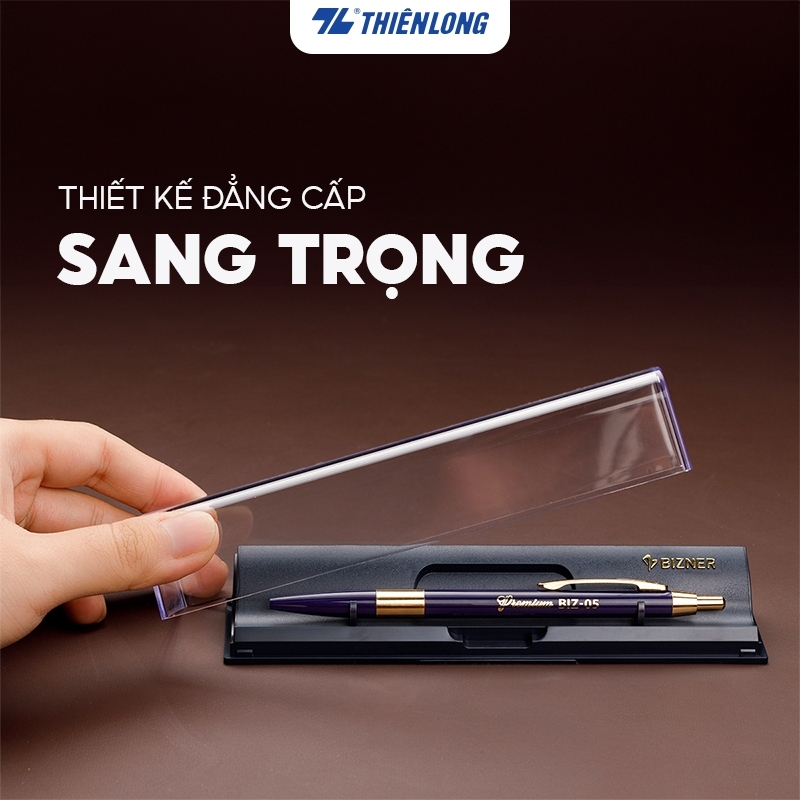 Bút bi cao cấp Bizner BIZ-05 - xanh, cán xanh nhạt, hộp 1