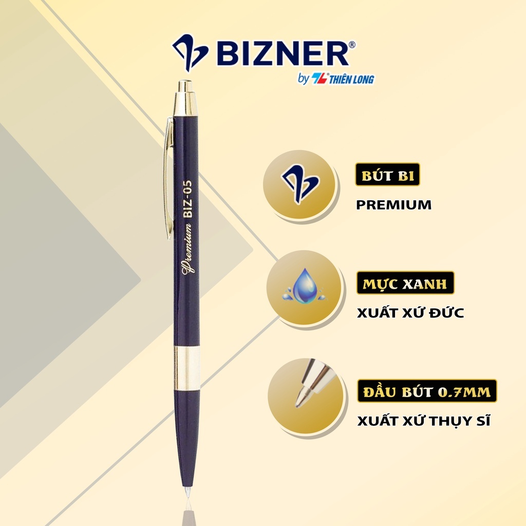 Bút bi cao cấp Thiên Long Bizner BIZ-05 ,mực xanh, có hộp, quà tặng 20/11
