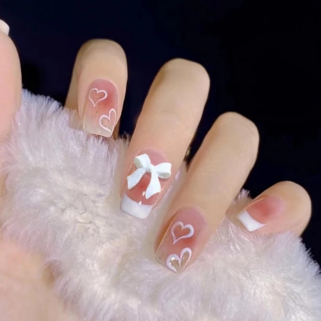 Móng Tay Giả Đính Đá Nemota Hộp 24 Nail Box Tặng Kèm Phụ Kiện