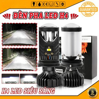 Đèn pha led bi cầu mini siêu sáng h4 t9 nâng cấp y12 12v 24v ô tô và xe máy dùng đèn chiếu sáng trước đèn led