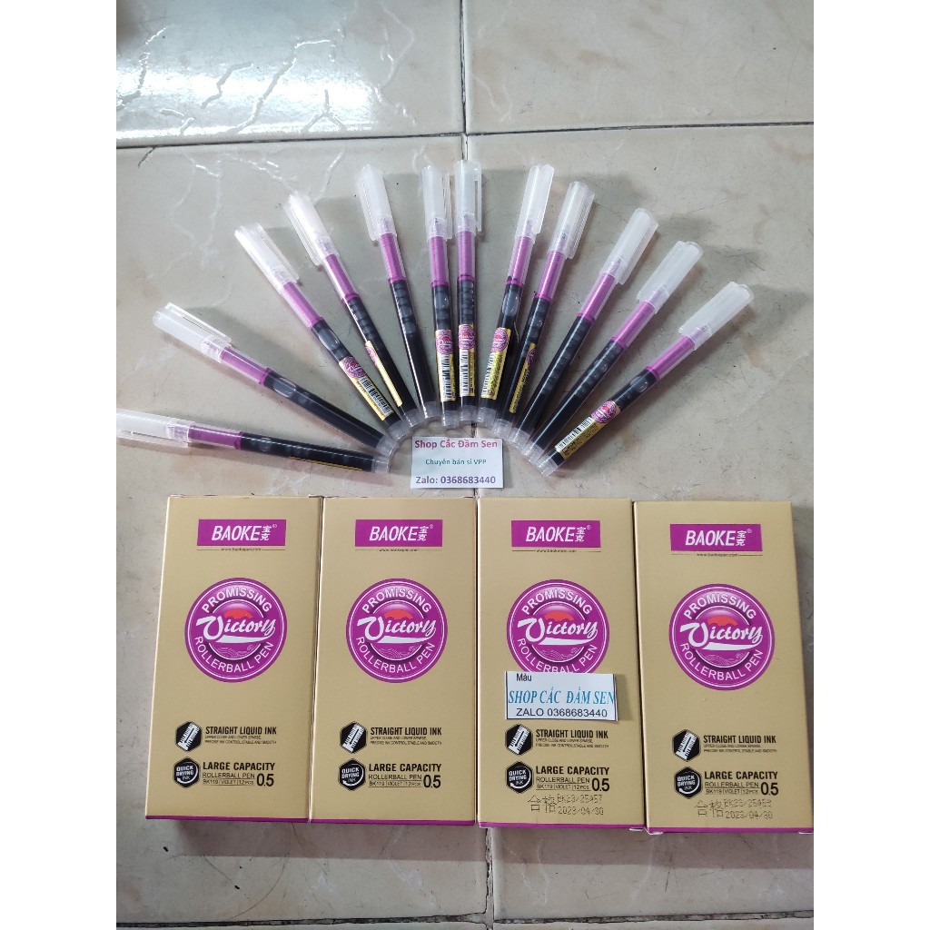 12 cây Bút lông kim mực gel nước Baoke BK119 / Bút nước 119 ngòi 0.5mm