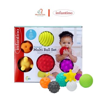 Đồ chơi trái bóng tập cầm nắm Infantino cho bé 6m+ phát triển giác quan vận động - Monnie Kids