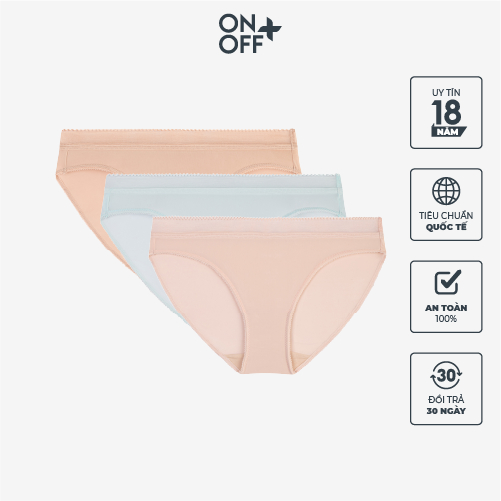 Combo 3 quần lót nữ ONOFF sợi Microfiber siêu mảnh mát mịn, mỏng nhẹ - 16UJ23A001