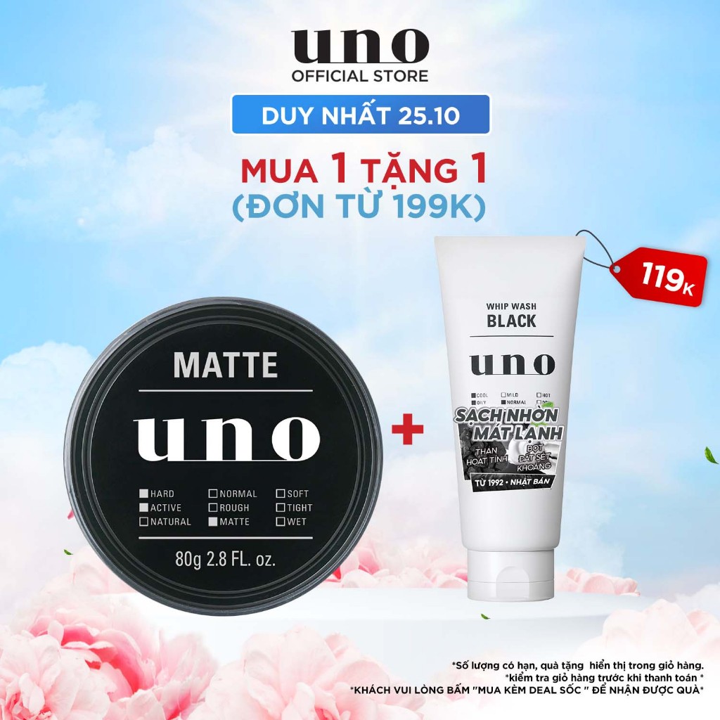 Sáp vuốt tóc Tạo kiểu Định hình mạnh mẽ UNO Matte Effector 80g