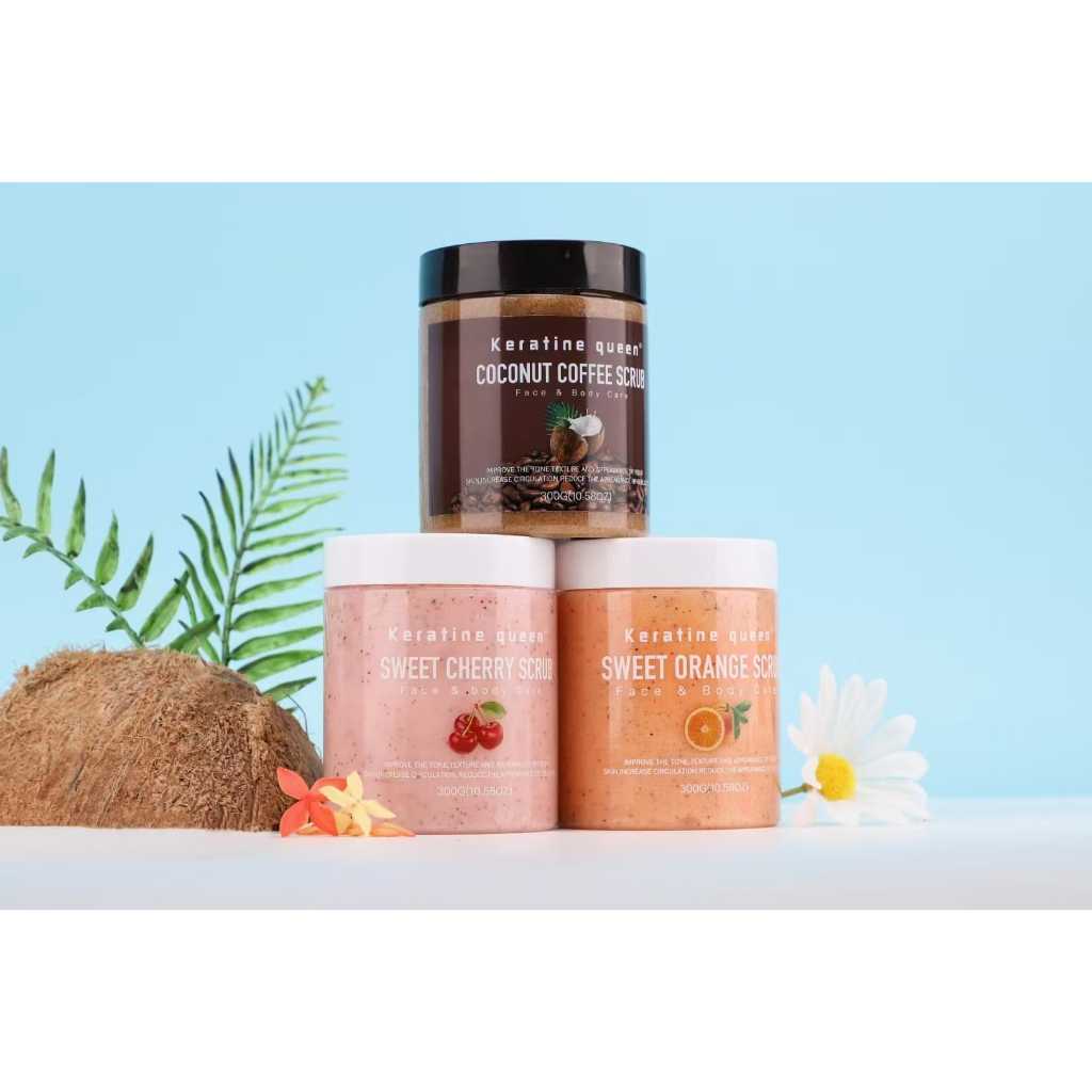 Tẩy Da Chết ANH ĐÀO 300gr Tẩy Da Chết Mặt Và Body Làm Sáng Da, Mịn Mượt & Mùi Hương Ngọt Ngào Keratine Queen