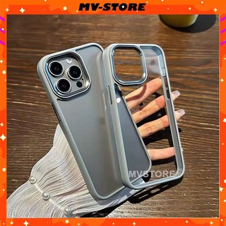Ốp lưng điện thoại màu xám trong suốt chống sốc cho 15promax 15 pro 15 plus 15 pro max MVSTORE