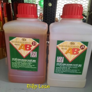 Keo dán gỗ 2 thành phần AB epoxy loại tốt siêu dính cặp 2 lít