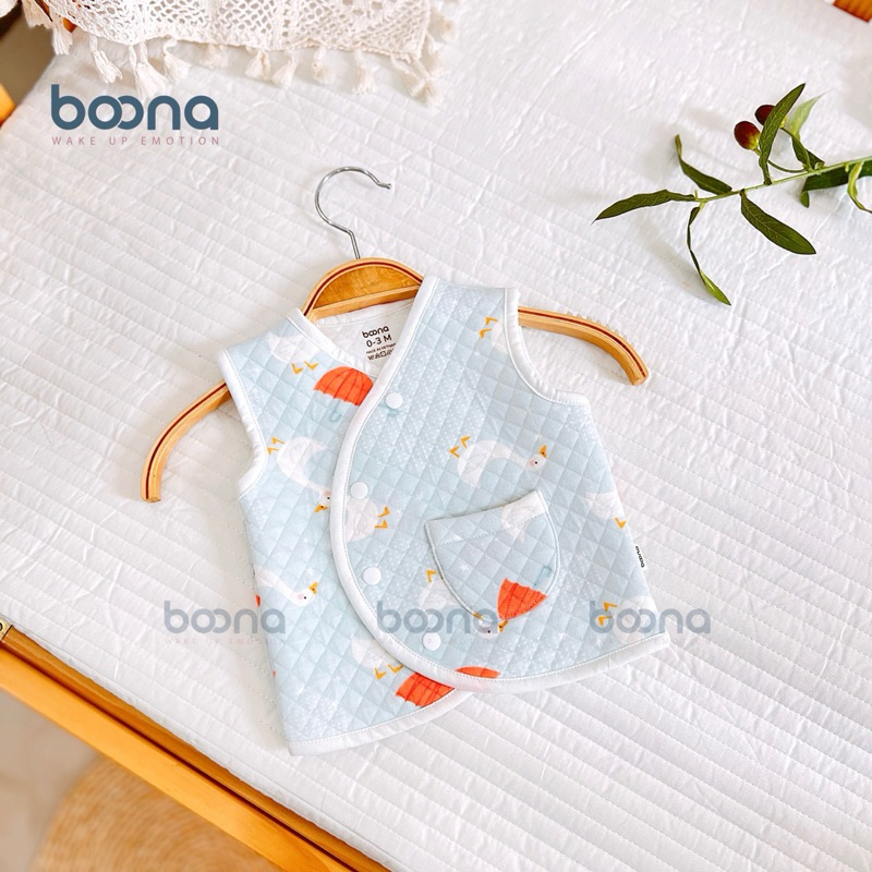 Áo gile xốp Hàn mềm mại hoạ tiết