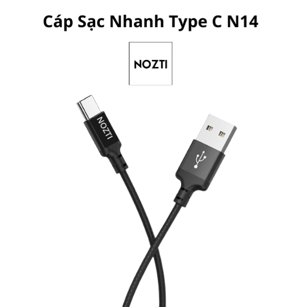 Cáp sạc nhanh NOZTI Z14 Type-C sạc cho điện thoại dài 1M - Bh 6 Tháng Lỗi 1 Đổi 1