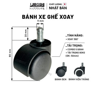 Bánh xe ghế xoay JIROSHI Nhật Bản bánh xe ghế văn phòng cao cấp