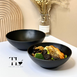 Tô tròn nhựa đen nhám TL Kitchen chất liệu Melamine đa dạng kích cỡ