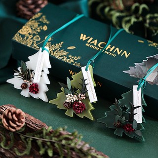 Bộ 3 sáp thơm nghệ thuật hình cây thông Noel trang trí Phòng, treo xe ô tô, quà Giáng sinh