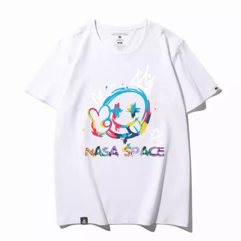 Áo Thun Unisex Ngắn Tay Cổ Tròn In Họa Tiết Dễ Thương Chữ NASASPACE Chất Cotton Thời Trang Zenkonu TOP NAM 293