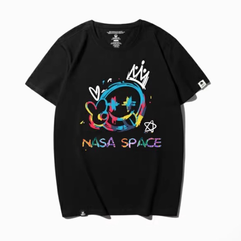 Áo Thun Unisex Ngắn Tay Cổ Tròn In Họa Tiết Dễ Thương Chữ NASASPACE Chất Cotton Thời Trang Zenkonu TOP NAM 293