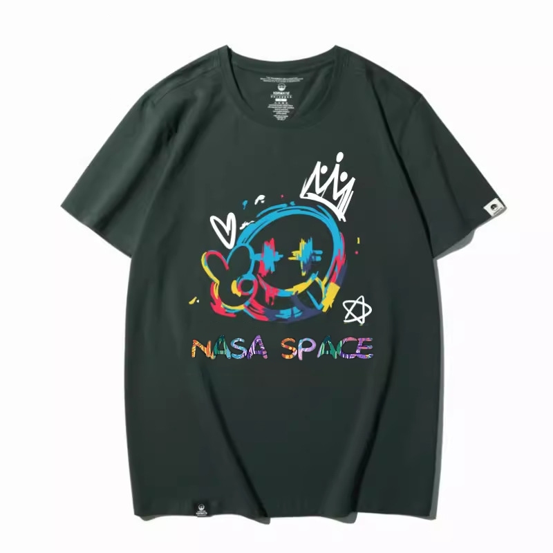 Áo Thun Unisex Ngắn Tay Cổ Tròn In Họa Tiết Dễ Thương Chữ NASASPACE Chất Cotton Thời Trang Zenkonu TOP NAM 293