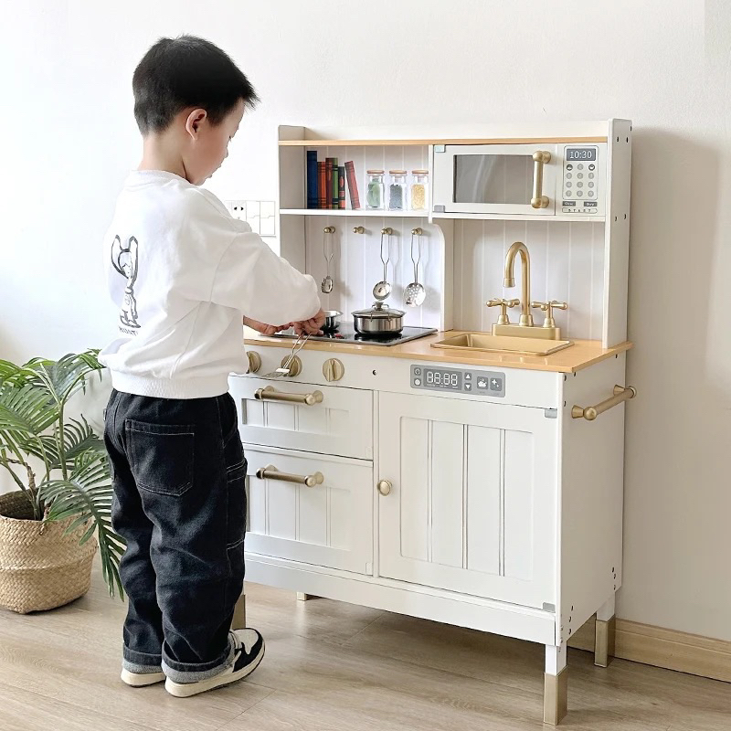 Đồ chơi nấu ăn gỗ - Kệ bếp gỗ cao 95 cm cho Bé