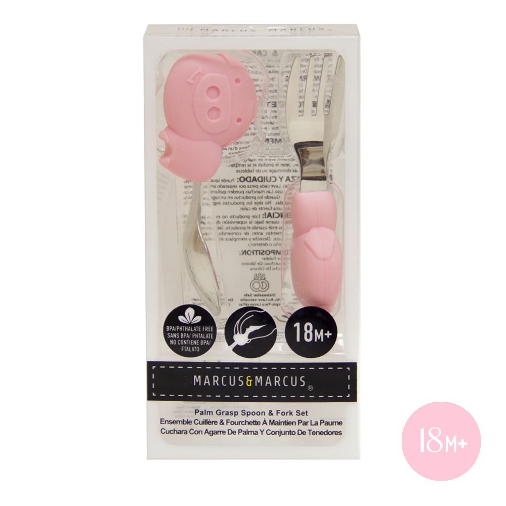 Bộ thìa nĩa tập ăn Palm Grasp Marcus & Marcus cho bé từ 18 tháng