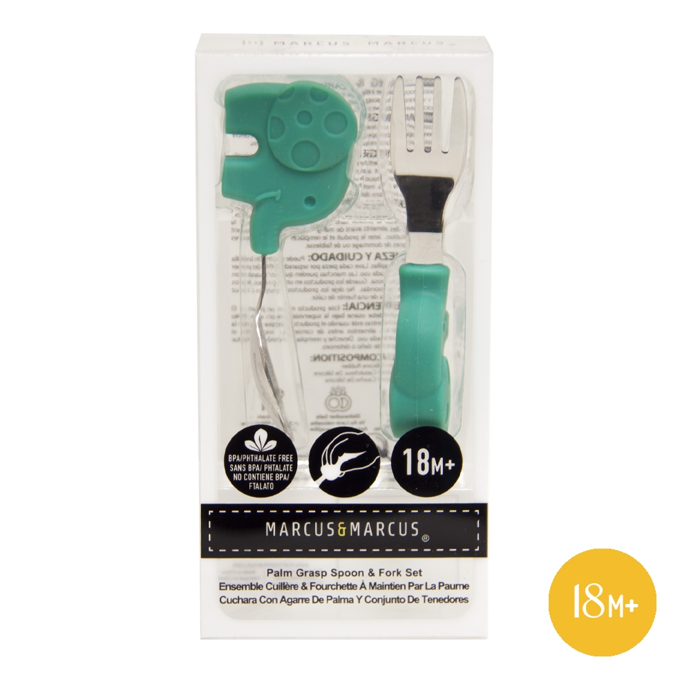 Bộ thìa nĩa tập ăn Palm Grasp Marcus & Marcus cho bé từ 18 tháng