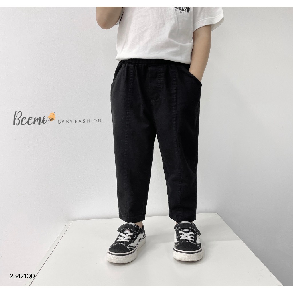 Quần dài kaki may ly nổi Beemo cho bé, quần kaki mềm dáng baggy cho bé trai bé gái