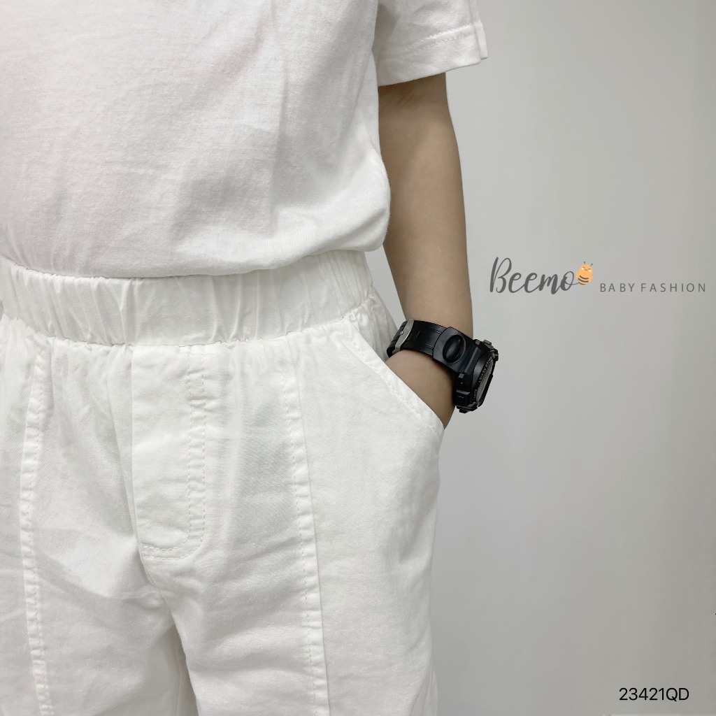 Quần dài kaki may ly nổi Beemo cho bé, quần kaki mềm dáng baggy cho bé trai bé gái