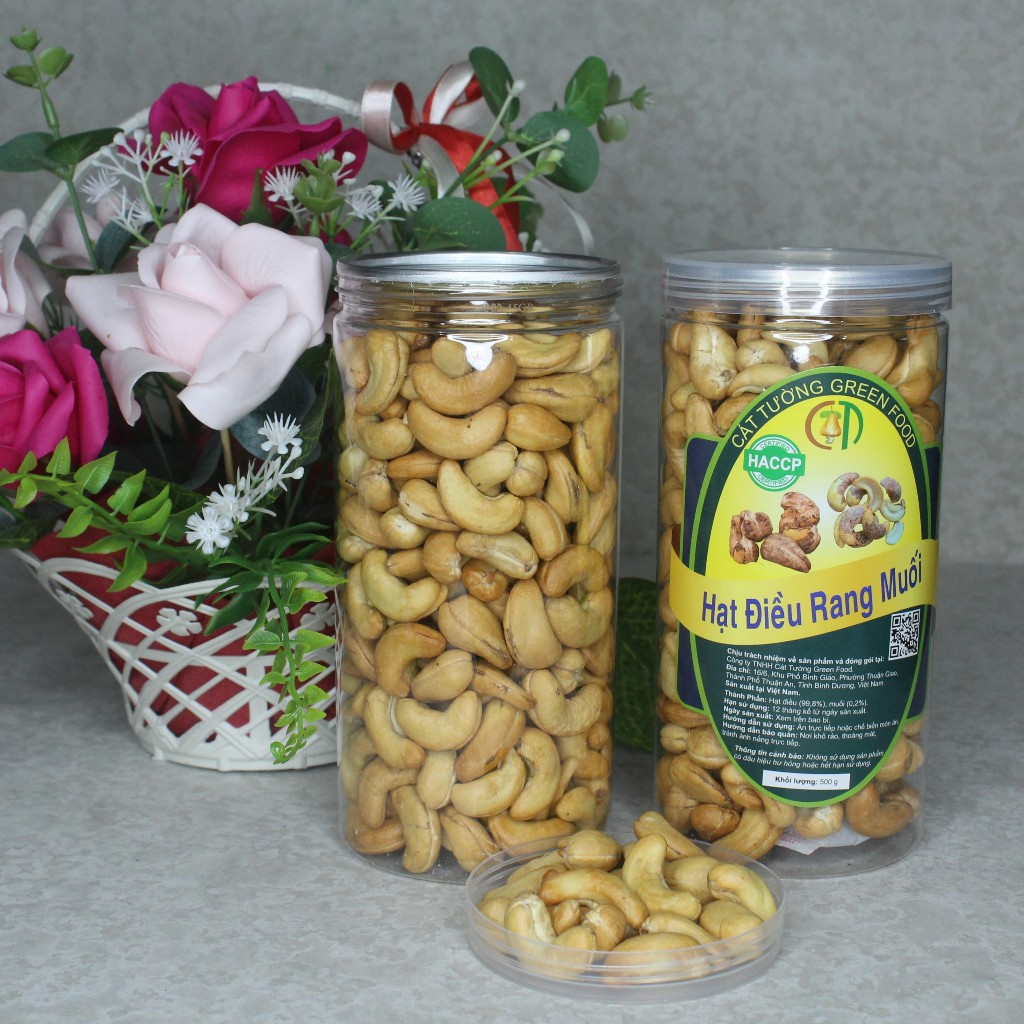 HẠT ĐIỀU BÌNH PHƯỚC RANG MUỐI NGUYÊN HẠT BÓC VỎ LỤA LOẠI, HÀNG MỚI GIÒN NGON 500G