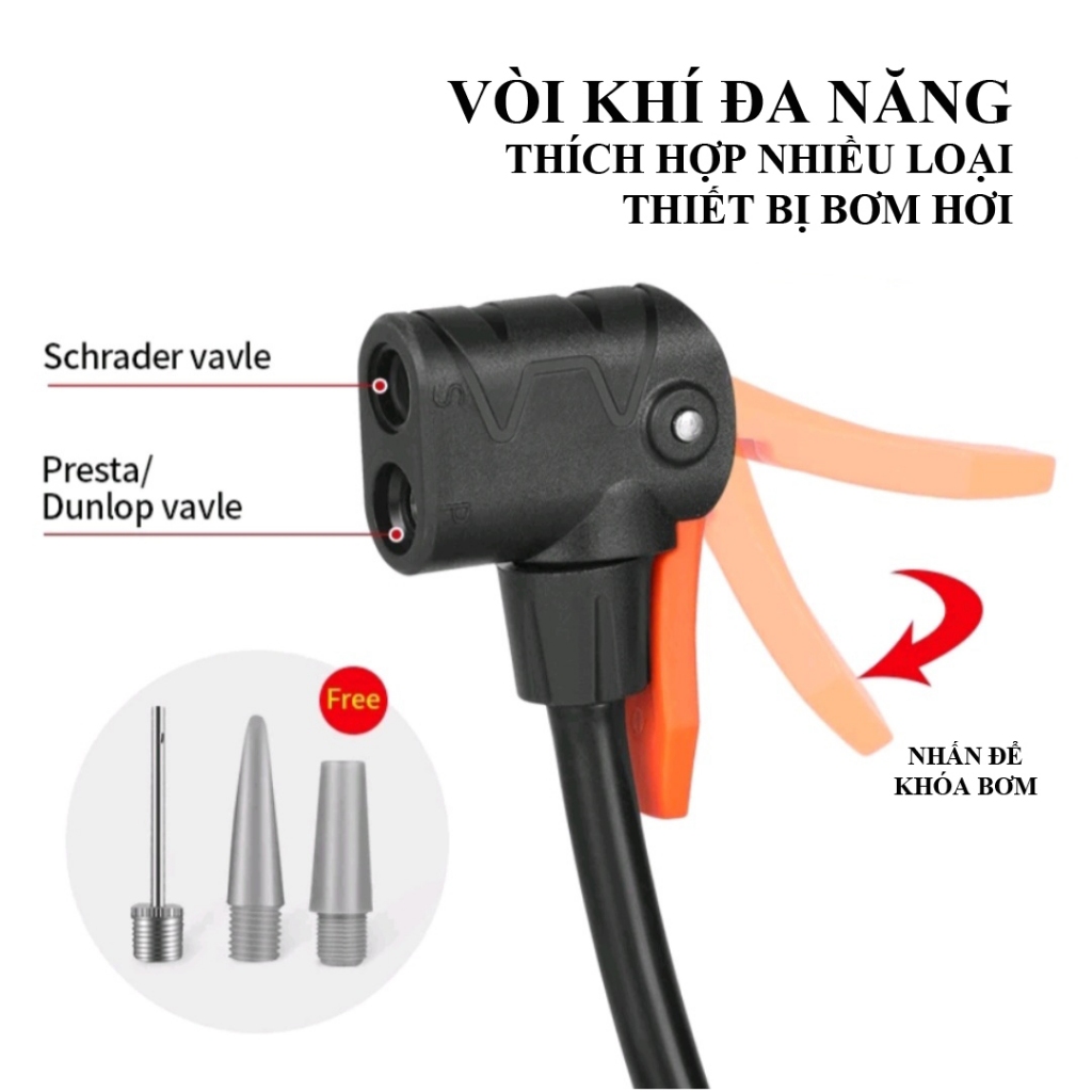 Bơm đạp chân xe đạp, bơm hơi xe máy