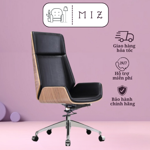 Ghế Giám đốc, Ghế Văn Phòng Bọc Da MIZ HOUSE Cao Cấp, Sang trọng êm ái thoải mái khi sử dụng GGD01