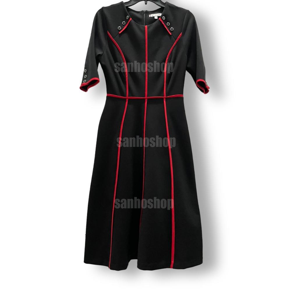 ĐẦM MIDI T.0MMY RED STRIPE