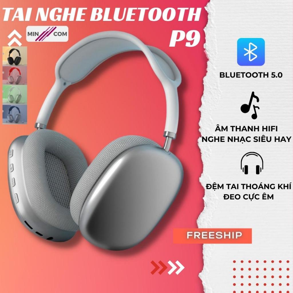 Tai Nghe Chụp Tai Bluetooth MinCom Không Dây Ziyou P9 Âm Thanh Super Bass, Đeo Siêu Êm, Hỗ Trợ Thẻ Nhớ