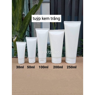 Tuýp nhựa đựng mỹ phẩm 30ml/50ml/100ml/200ml/250ml màu trắng