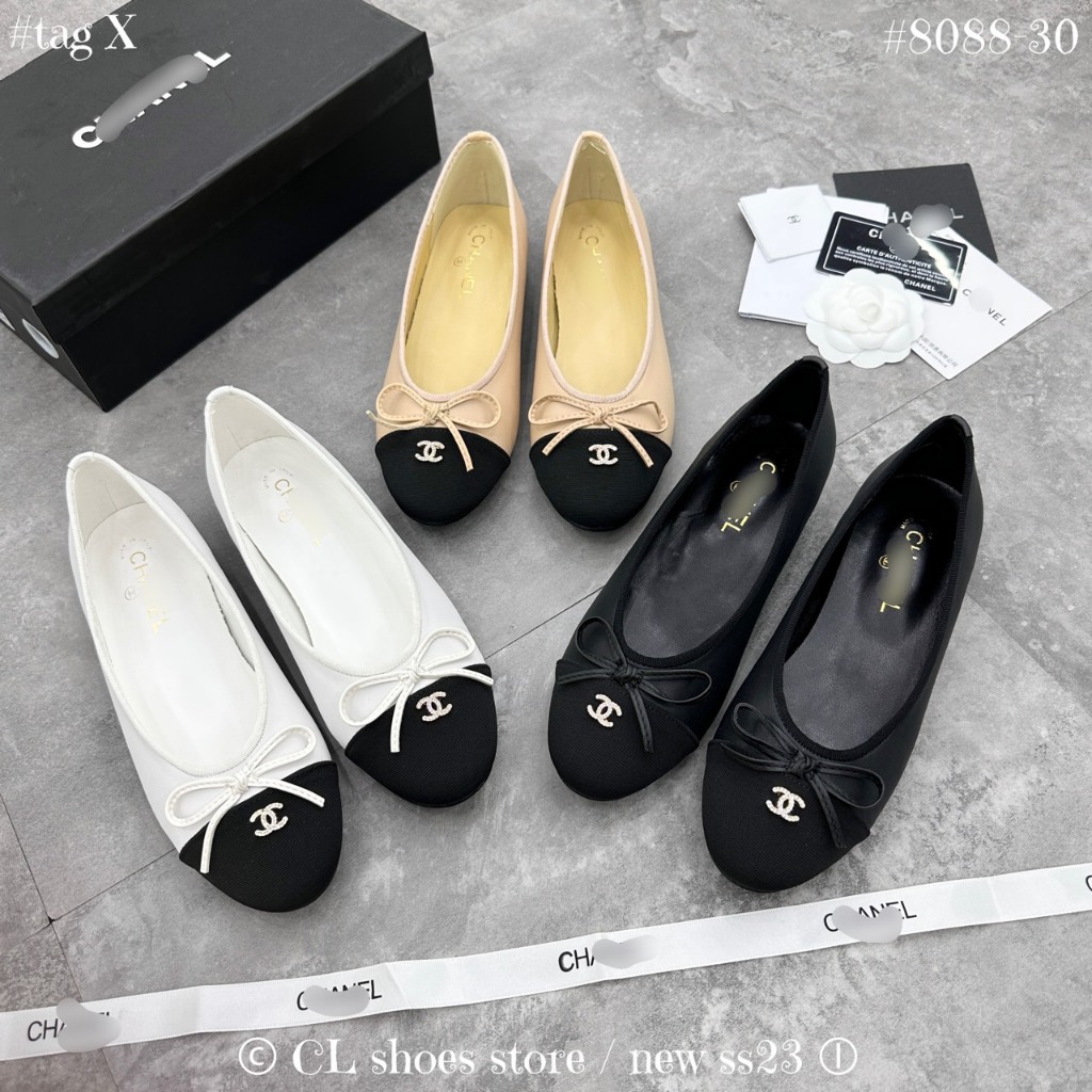 Giày búp bê đế bằng mũi tròn full phụ kiện