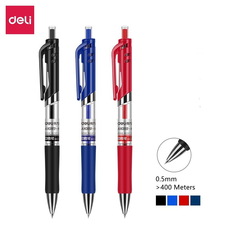 Bút Gel Deli S01 4 màu mực, ngòi 0.5mm Cho Học Sinh Và Văn Phòng