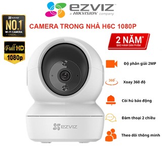 Camera Wifi Ezviz H6C 1080P, 2K Full HD 1080P 2MP,4MP Còi Hú Báo Động, Xoay 360 độ , Đàm Thoại 2 Chiều - BH 24 Tháng