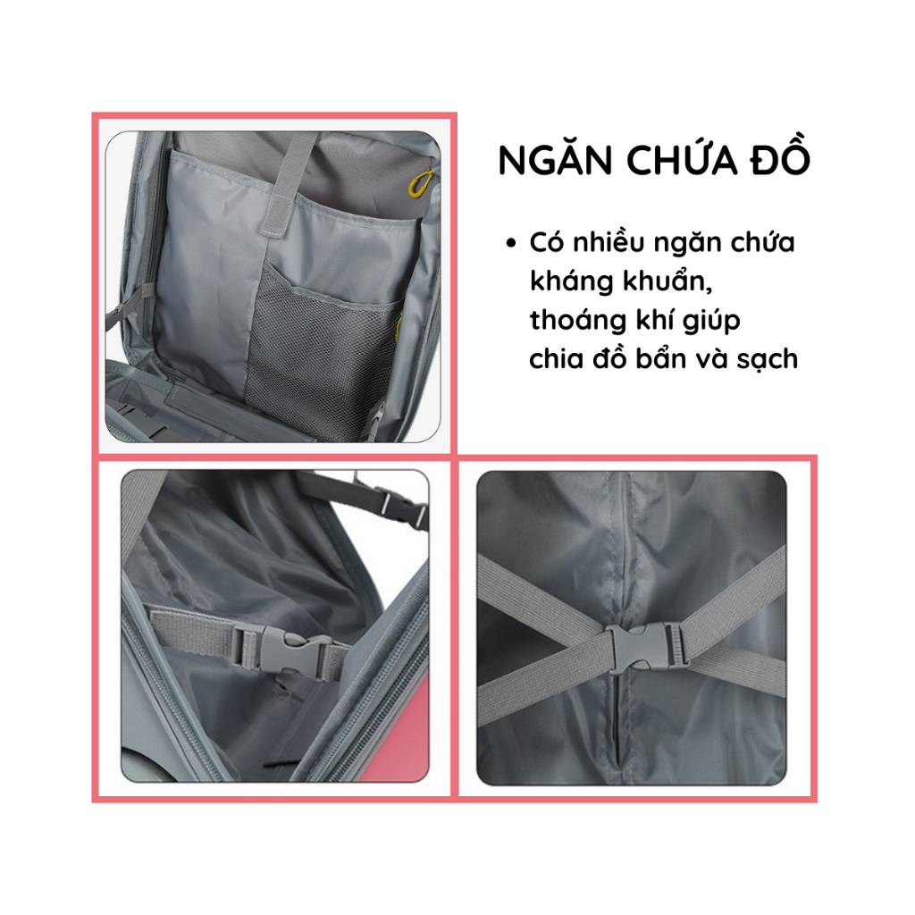 Vali Smile kiêm xe đẩy chính hãng Koku 21.5L Tặng kèm túi quà