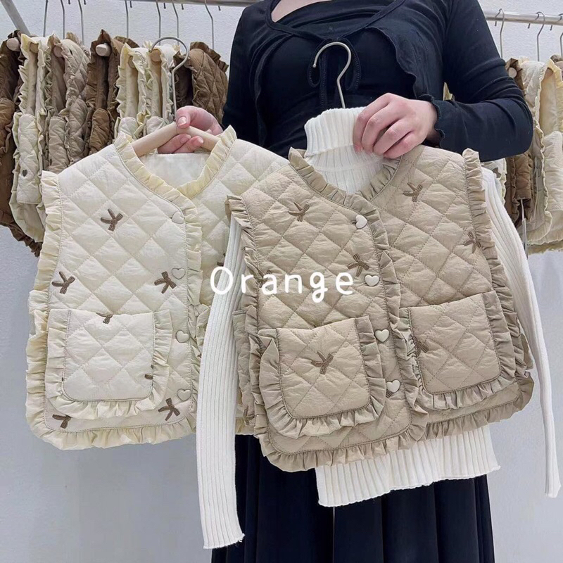 Áo phao gile điệu đà cho bé gái