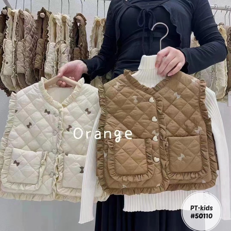 Áo phao gile điệu đà cho bé gái