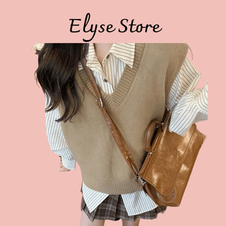 [ XẢ KHO]Áo gile len nữ cổ V Áo len dệt kim gile học sinh màu trơn basic dễ phối đồ phong cách năng động trẻ trung  G-16