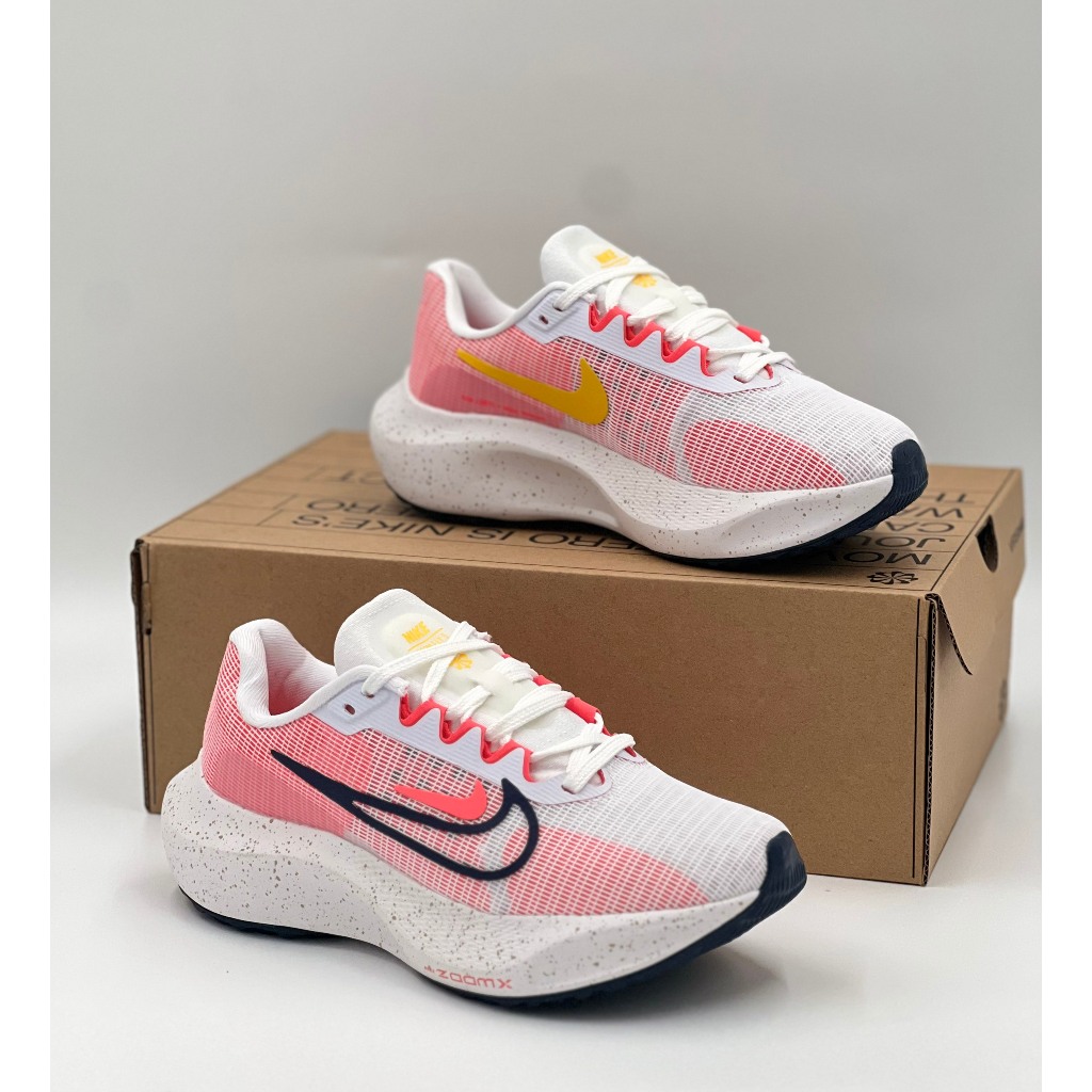 Giày Thể Thao N.I.K.E zoom Fly 5 Nữ Màu Hồng Trắng Chính Hãng, Dòng Chạy Bộ Ôm Chân Êm Ái Full Box