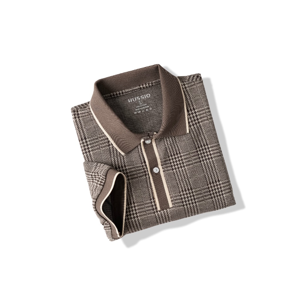 Áo polo nam caro DWES vải Cotton len cao cấp, thanh lịch, trẻ trung, chuẩn form - HUSSIO