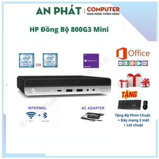 Máy tính case đồng bộ hp elitedesk 800 g3 35w mini pc computer - intel i3 6100, i5-6500, i7 6700 2.5ghz 8gb + adapter
