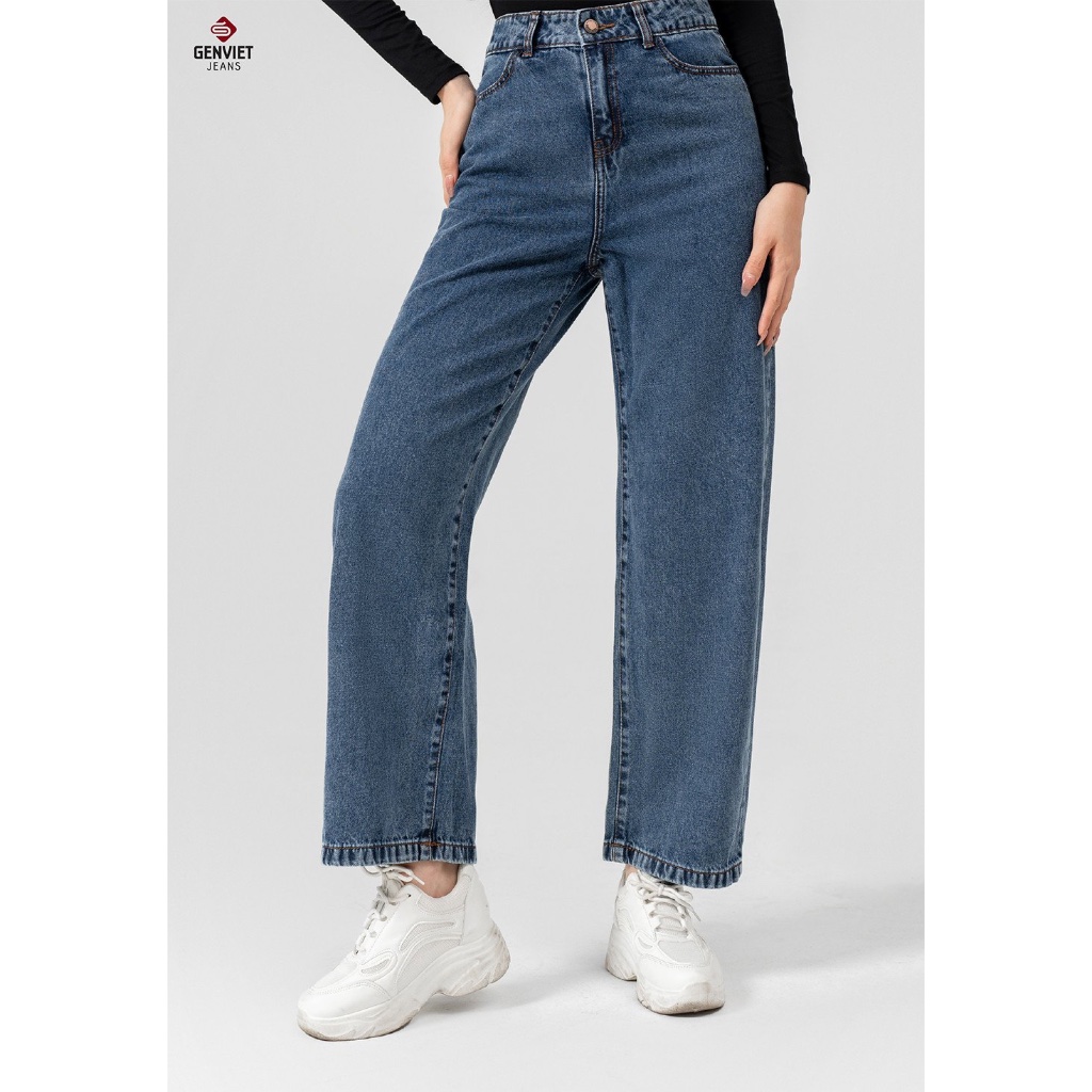 [Mã FATOP12 giảm 30K đơn 150K] Quần dài nữ Genviet Jeans suông TQ124J8400