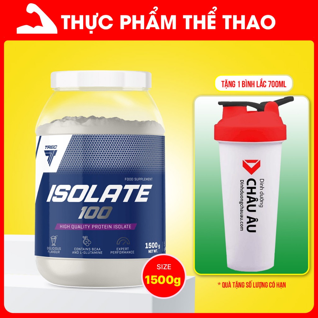 Sữa Tăng Cơ Whey Protein ISOLATE 100 1500g JAR - Nhiều Hương Vị - Kèm Quà Tặng