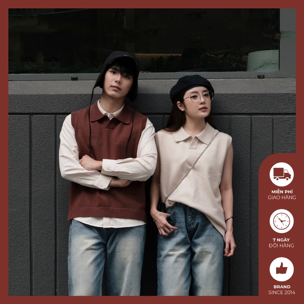 Áo len gile nam nữ form rộng Độc menswear chất len đan sợi đanh dày dặn, thiết kế trẻ trung năng động dễ phối đồ - AL394